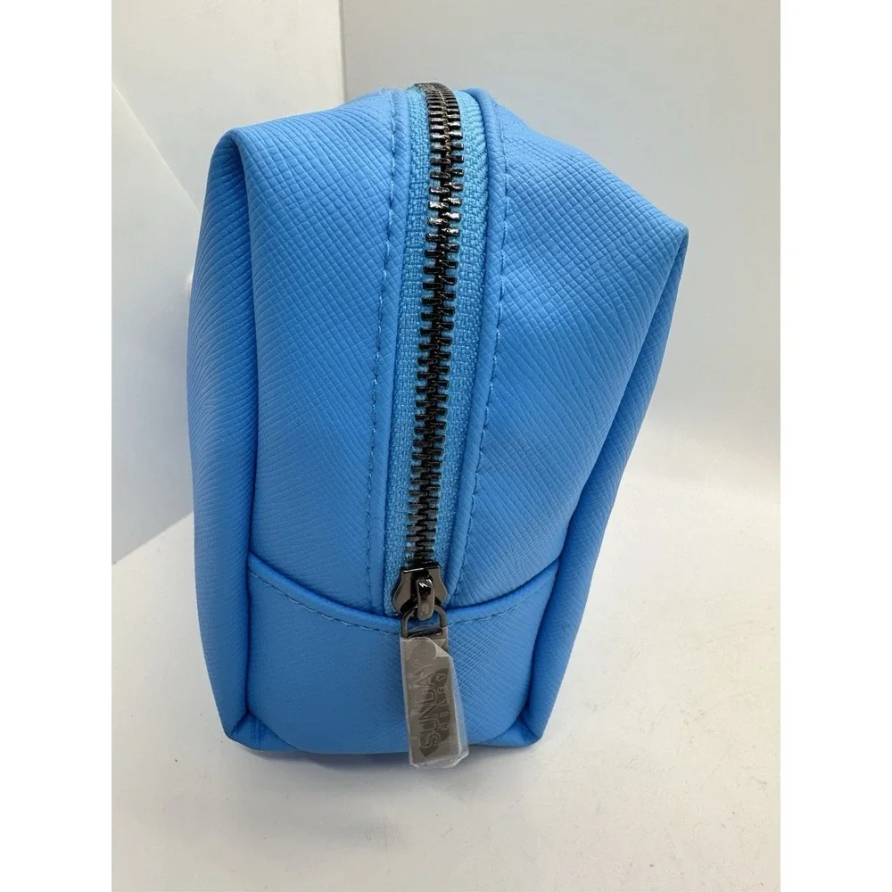 Sunday Riley Blue Zip Cosmetic Makeup Bag Travel Toiletry Pouch New‎